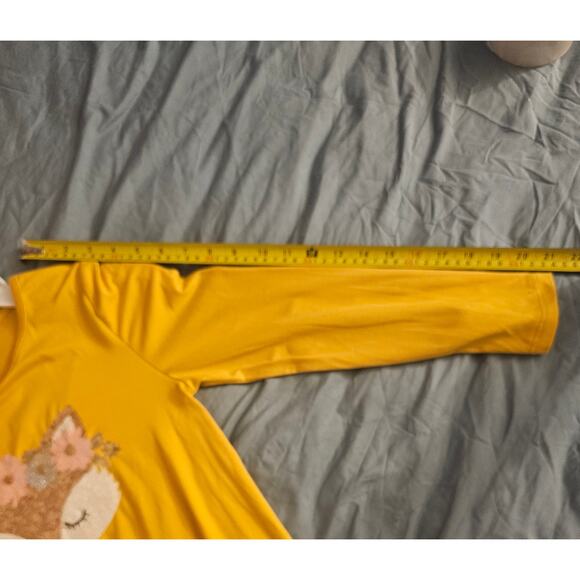 Yellow Fox Graphic Tie-Front Shirt With Sequence Detail, Girls Size 12 Large - Picture 8 of 8